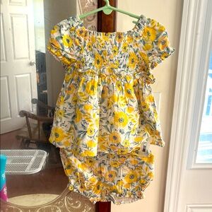 Beautiful Cupcakes and Cashmere Girls Yellow Floral Dress with Bloomers.